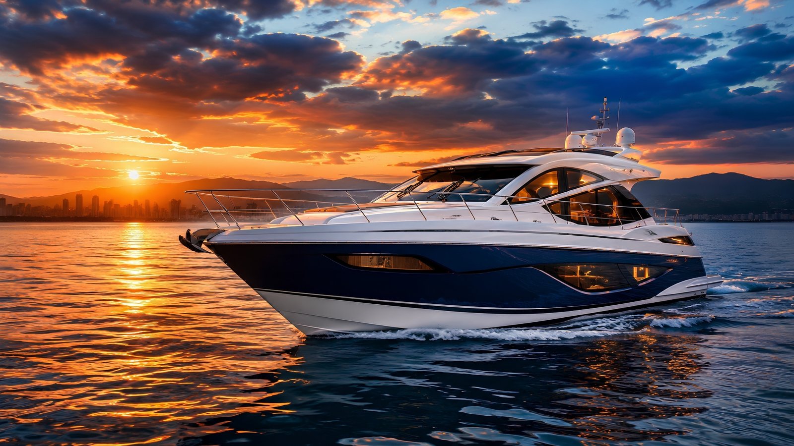 Luxury boat finance background