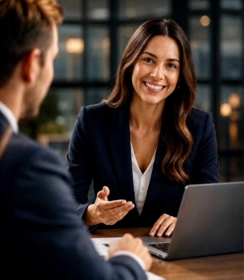 Finance broker meeting with a client