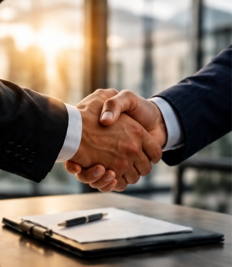 Handshake sealing a finance agreement